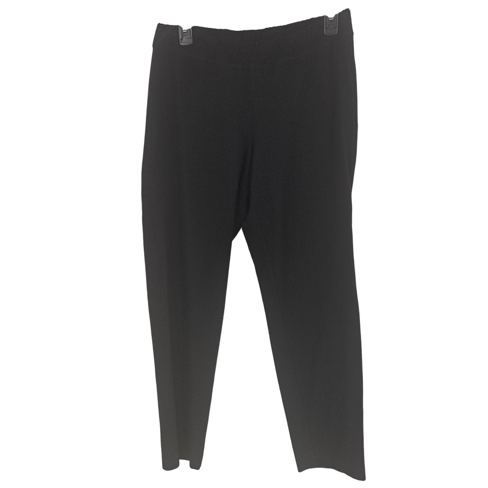 Eileen Fisher Ponte Pull On Pants Women XL Black Minimalist Career‎ Office Ankle